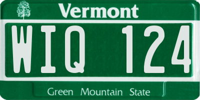 VT license plate WIQ124