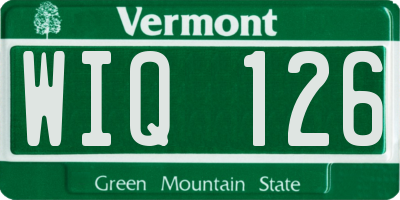 VT license plate WIQ126
