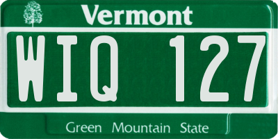 VT license plate WIQ127