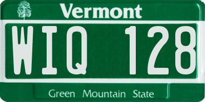 VT license plate WIQ128