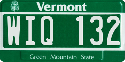 VT license plate WIQ132