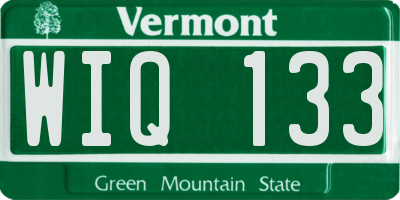 VT license plate WIQ133