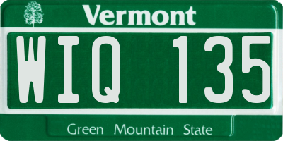 VT license plate WIQ135