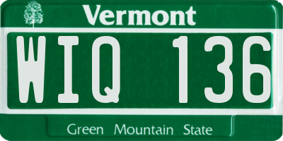 VT license plate WIQ136