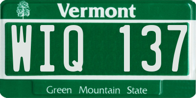 VT license plate WIQ137