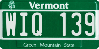 VT license plate WIQ139