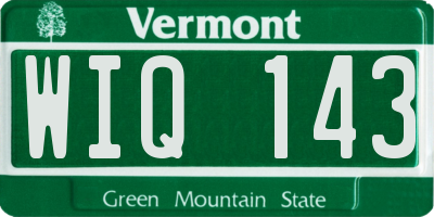 VT license plate WIQ143