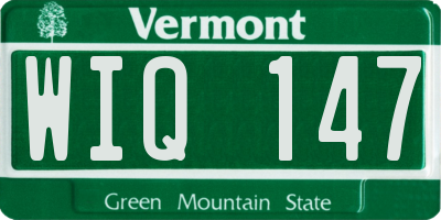 VT license plate WIQ147