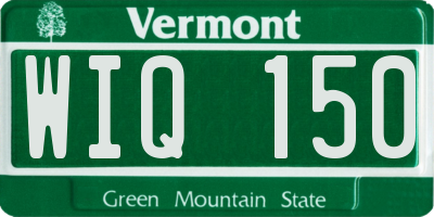 VT license plate WIQ150