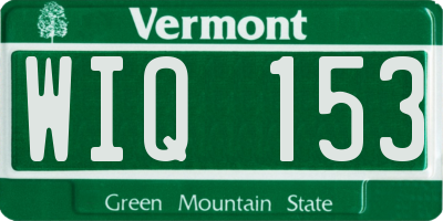 VT license plate WIQ153