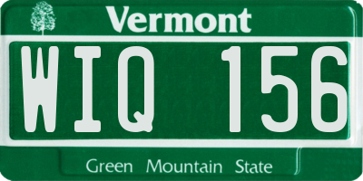 VT license plate WIQ156