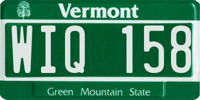 VT license plate WIQ158