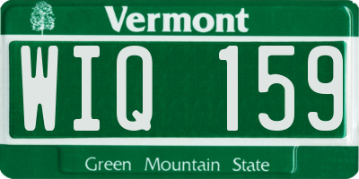 VT license plate WIQ159