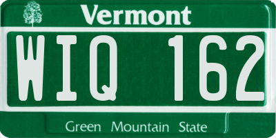 VT license plate WIQ162