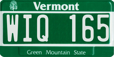 VT license plate WIQ165