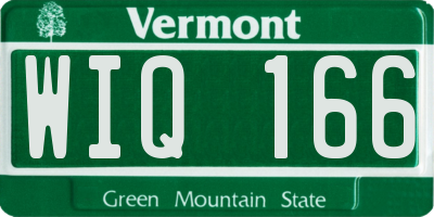 VT license plate WIQ166