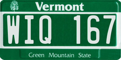VT license plate WIQ167