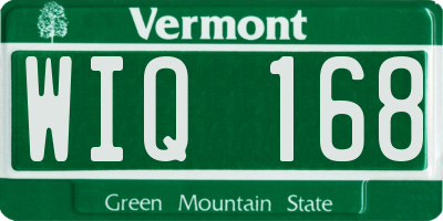 VT license plate WIQ168