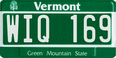 VT license plate WIQ169