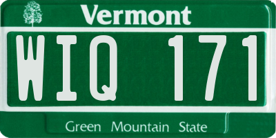 VT license plate WIQ171