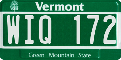 VT license plate WIQ172