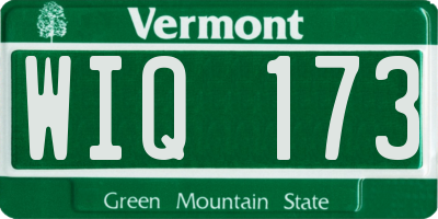 VT license plate WIQ173