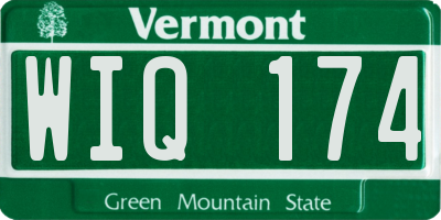 VT license plate WIQ174