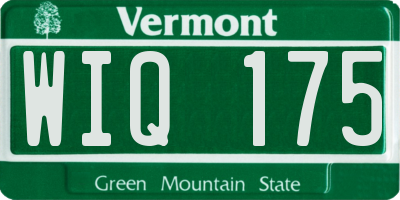 VT license plate WIQ175