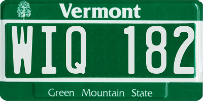 VT license plate WIQ182