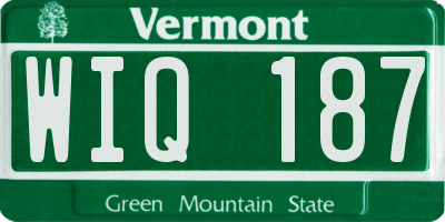 VT license plate WIQ187
