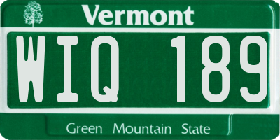 VT license plate WIQ189