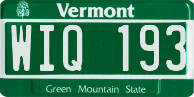 VT license plate WIQ193