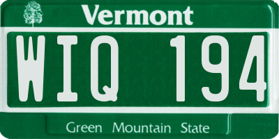VT license plate WIQ194