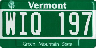 VT license plate WIQ197