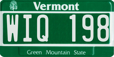 VT license plate WIQ198