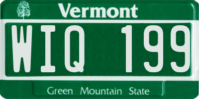 VT license plate WIQ199