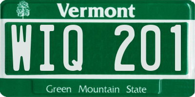 VT license plate WIQ201