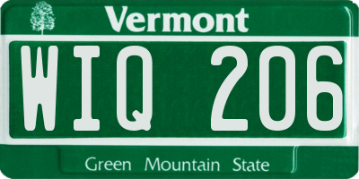 VT license plate WIQ206