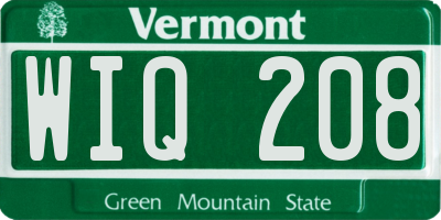 VT license plate WIQ208