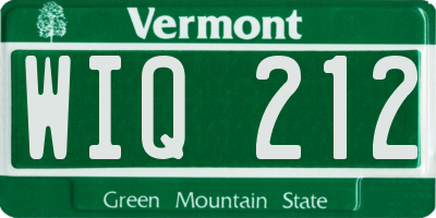 VT license plate WIQ212