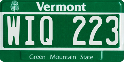 VT license plate WIQ223
