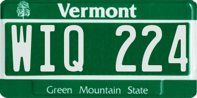 VT license plate WIQ224