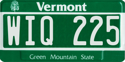 VT license plate WIQ225