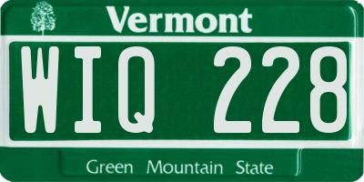 VT license plate WIQ228