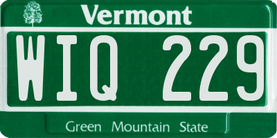 VT license plate WIQ229
