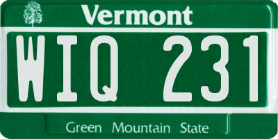 VT license plate WIQ231