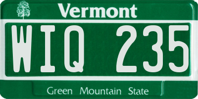 VT license plate WIQ235