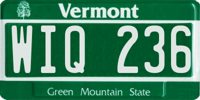 VT license plate WIQ236