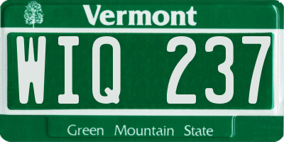 VT license plate WIQ237
