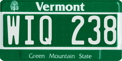 VT license plate WIQ238